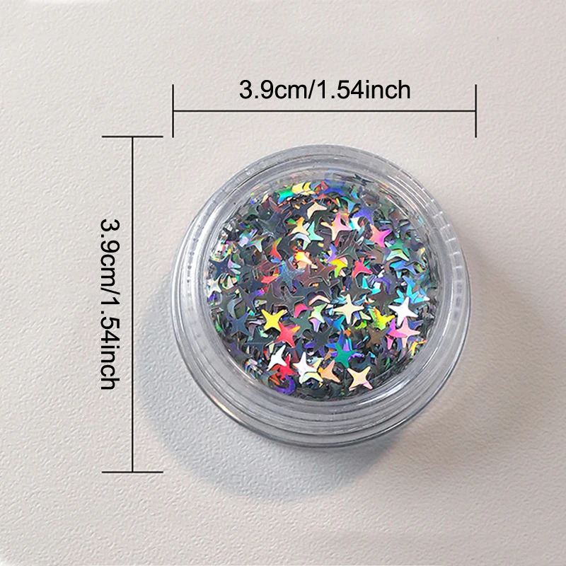 DIY Nail Art Decorations Slices Accessories Holographic Silver Nail Glitter Laser Star Shape Sequins Sparkly Flakes Paillette