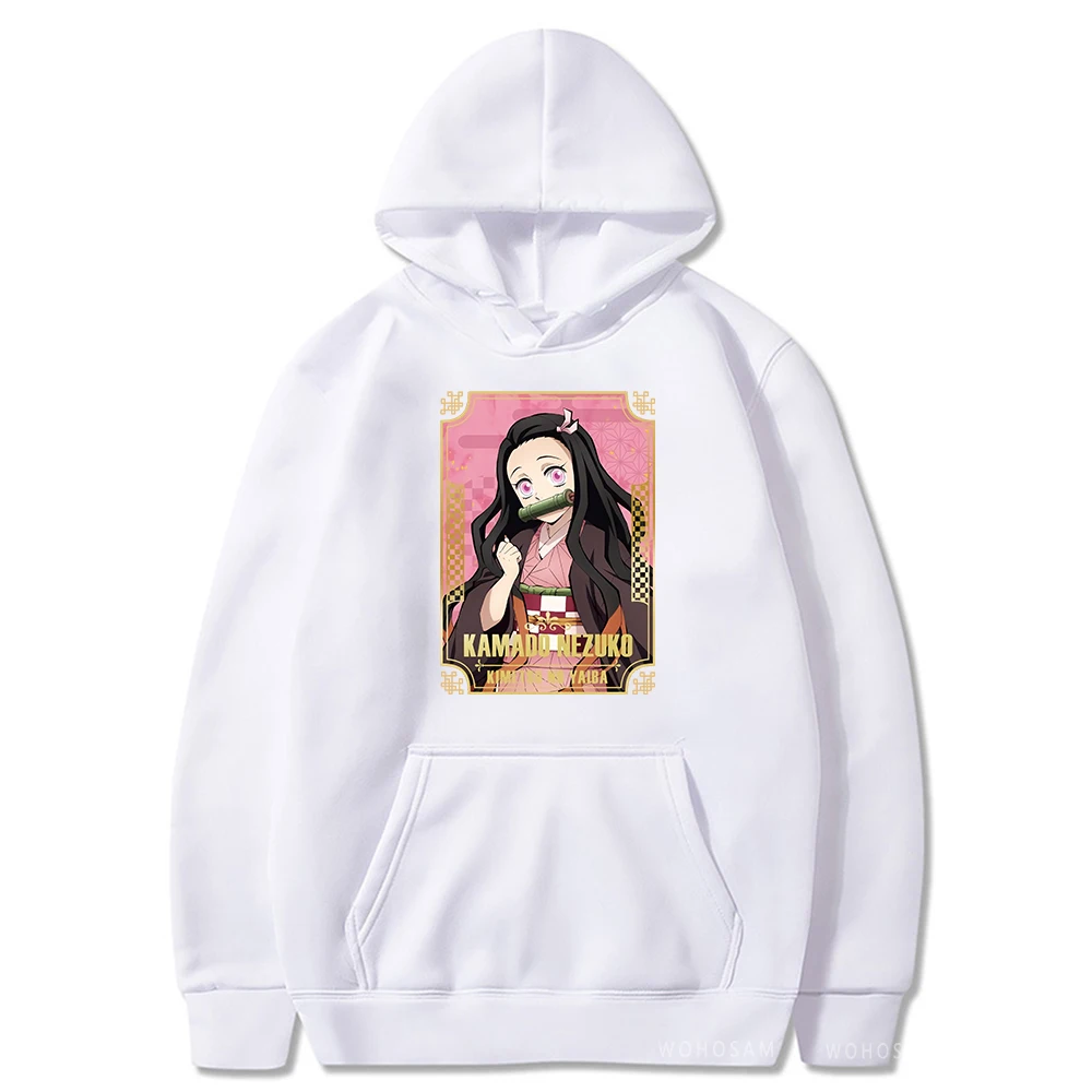 Kamado Nezuko Demon Slayer Hoodies Man Women Kawaii Printed Cartoon Plus Size Autumn Winter Warm Street Hoody Sweatshirts