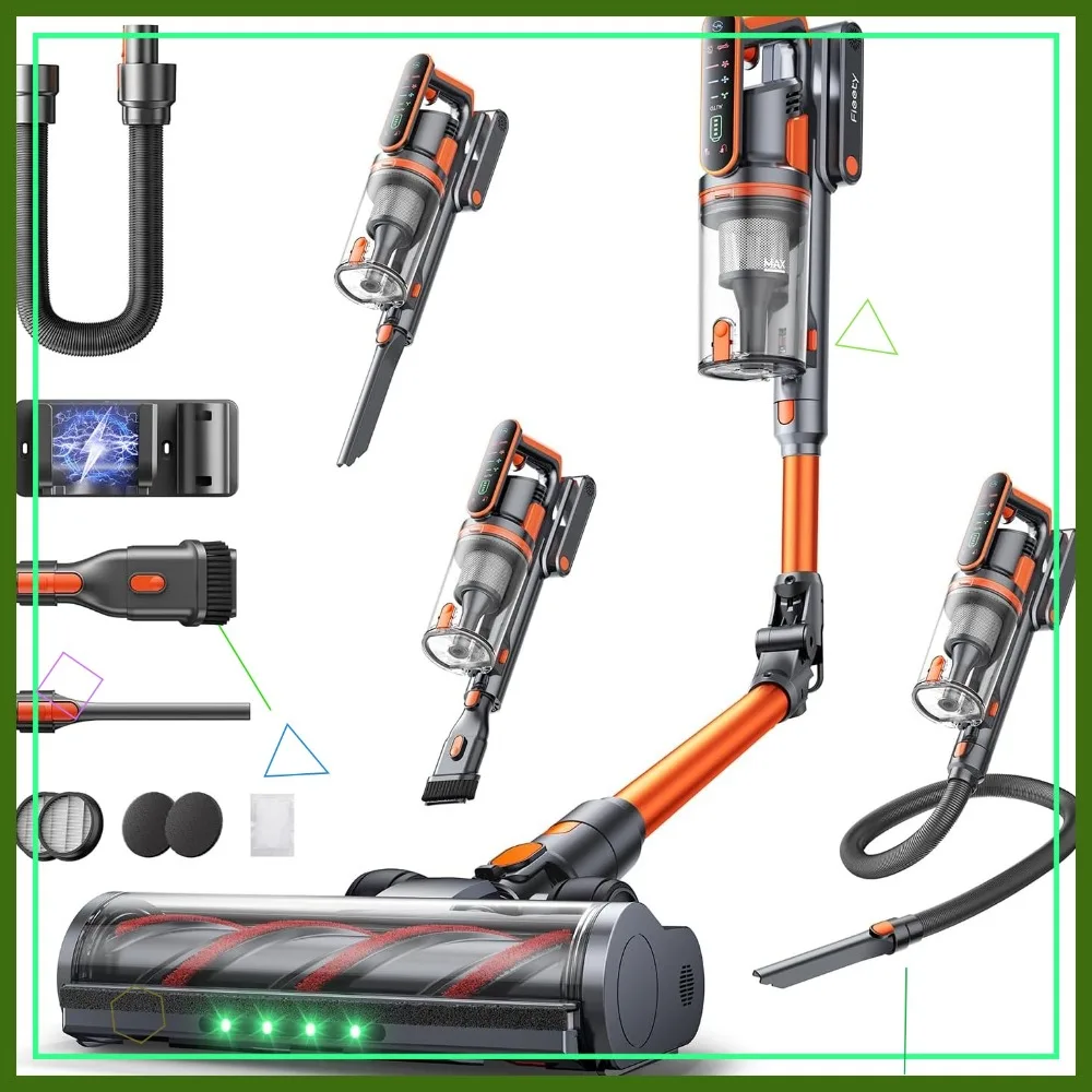 650W 55Kpa 70Mins Cordless Vacuum Cleaner with Foldable Wand, Touch Screen, Auto Mode & Fragrance