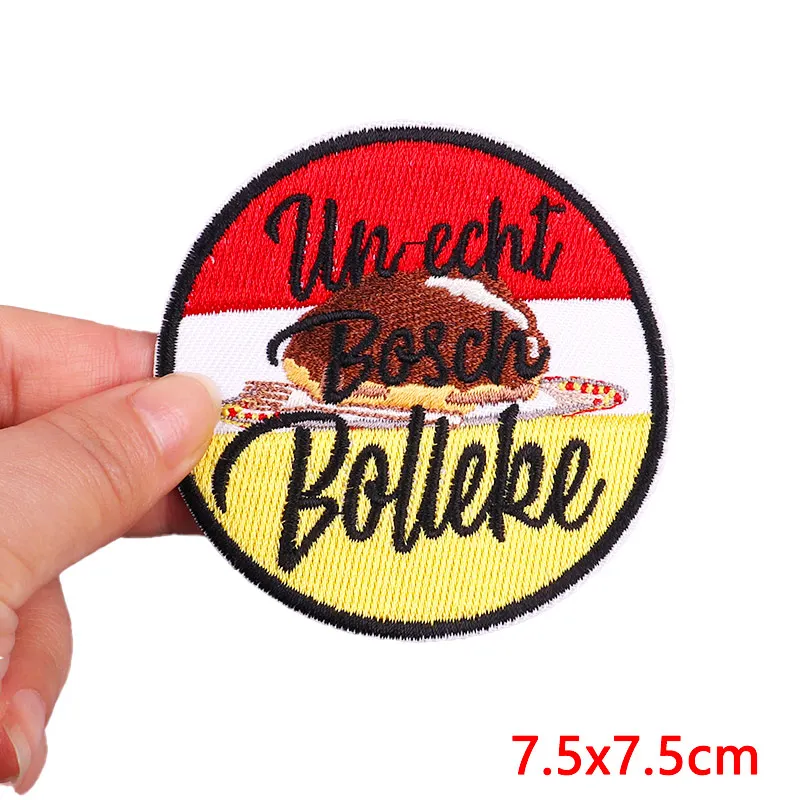Nederland Carnaval Oeteldonk embleem patch opstrijkbare patches voor kleding smeltbare patch kikker naaien geborduurde patches op kleding