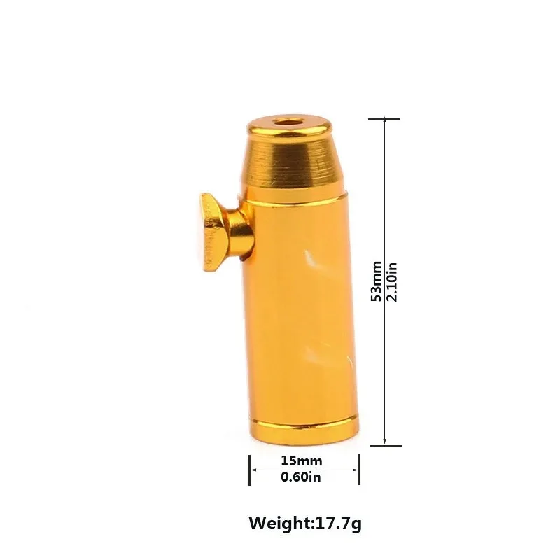 Mini High Quality Aluminum Snuff Bottle 53mm Bullet Shape Portable Fashion Design Metal tobacco pipe Men Smoking Accessory