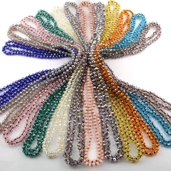 Fashion Bohemian Tribal Jewelry Long knotted 6mm 150CM Glass Crystal Necklace