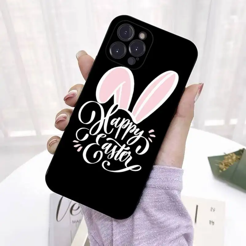 happy easter kawaii rabbit ears Phone Case For iPhone 14 11 12 13 Mini Pro Max 8 7 6 6S Plus X SE 2020 XR XS Funda Case