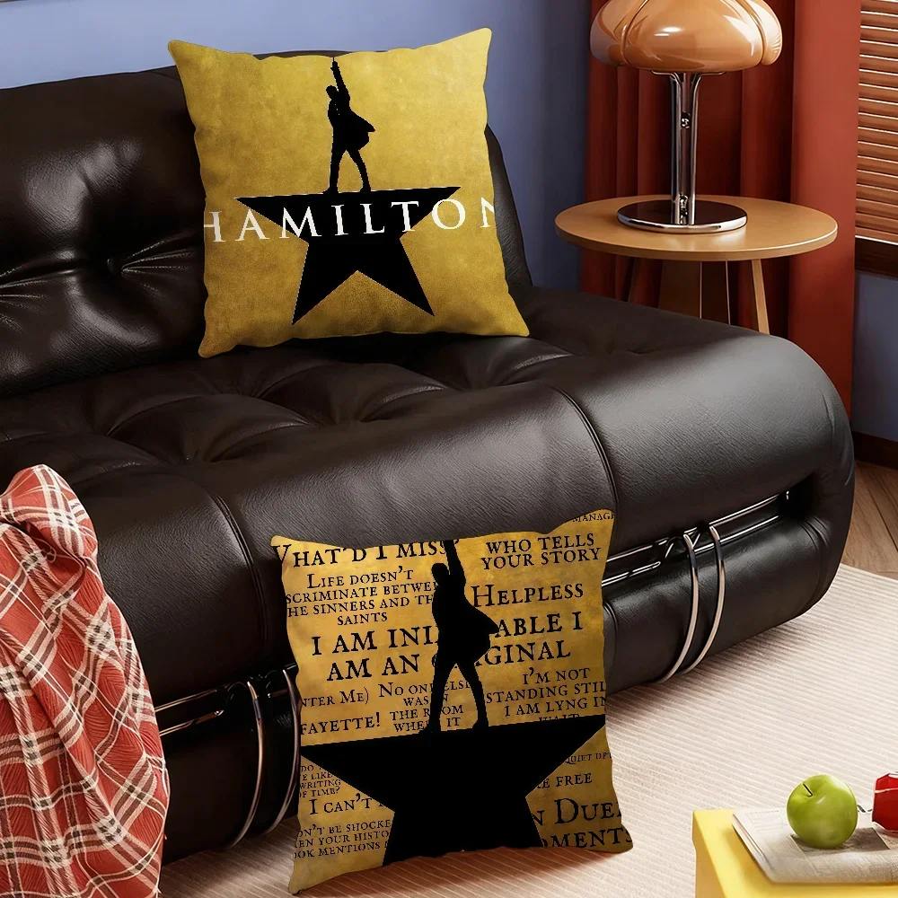 Classic H-Hamilton-S Musical cushion cover Soft Smooth Pillow Case Hidden Zipper Washable Decorative Couch Office Gift