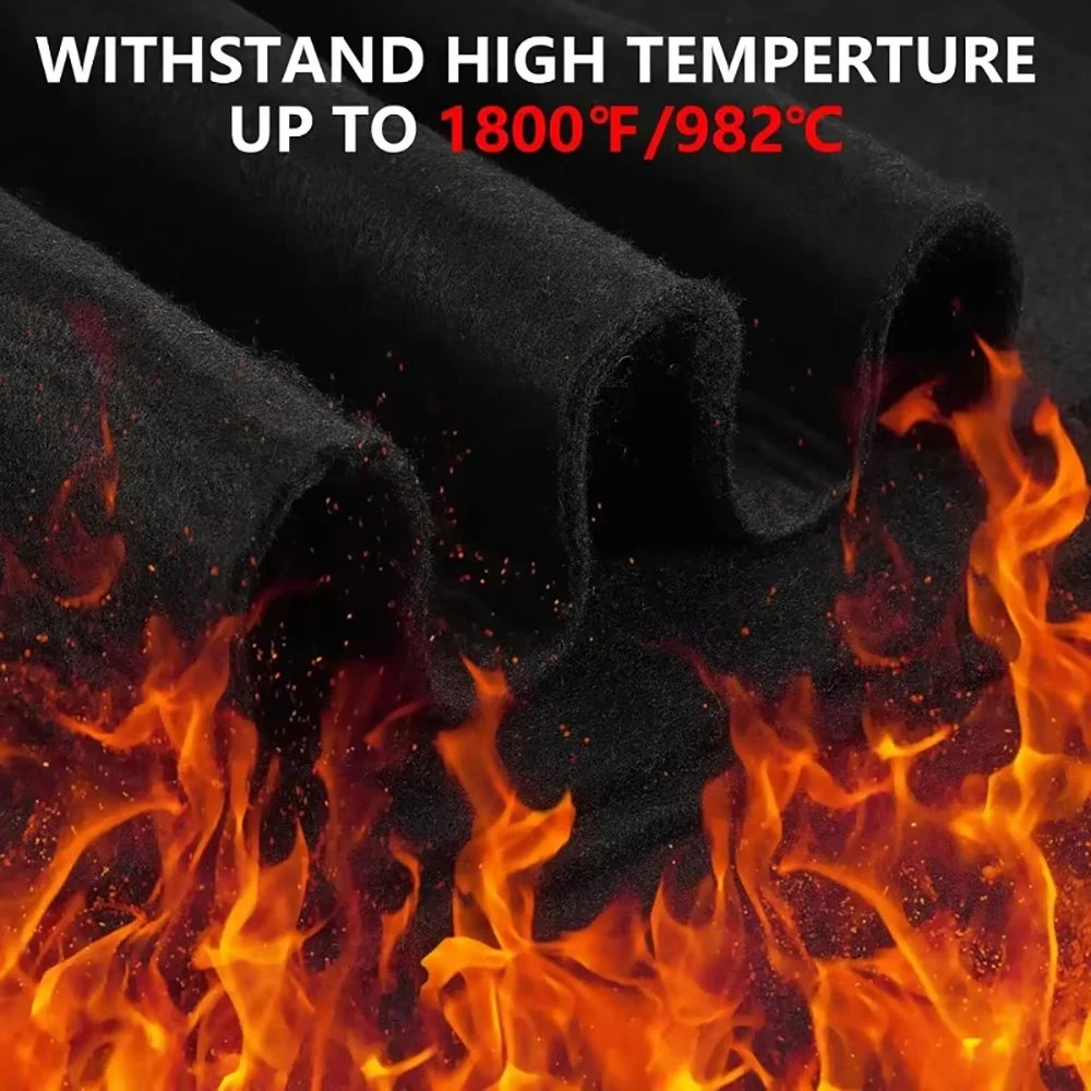 Picture 7: Black Fireproof Welding Blanket High Temperature Insulation Pad Durable Fire Resistant Mat for Welding,Camping Appliance Repa