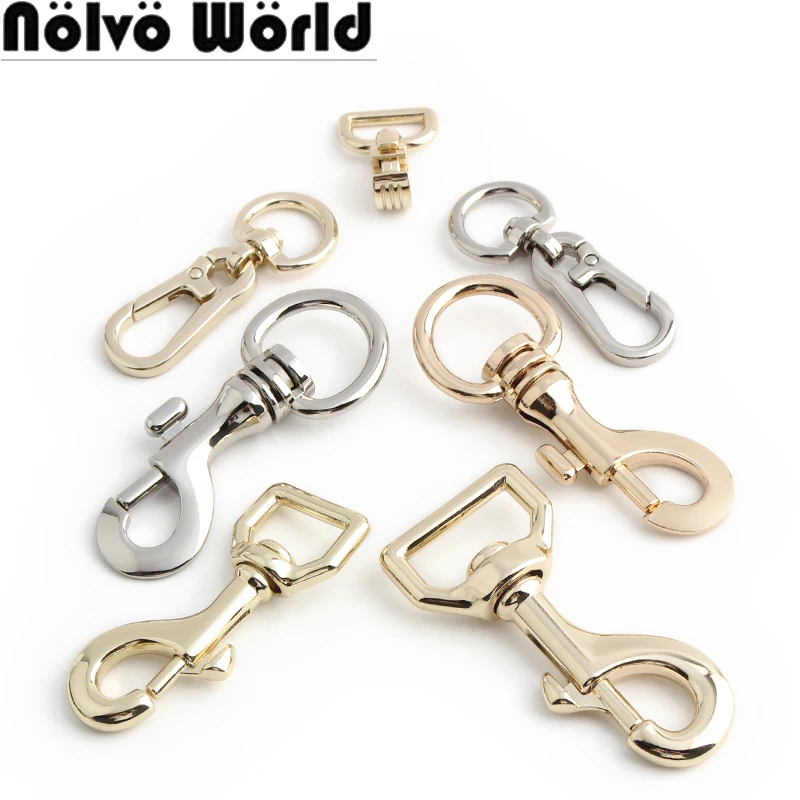 

16/17/20/23/26MM Metal Eye Swivel Snap Hooks For Bags Strap Dog Collar Oval Ring Spring Lobster Clasp Connect Buckle Accessories