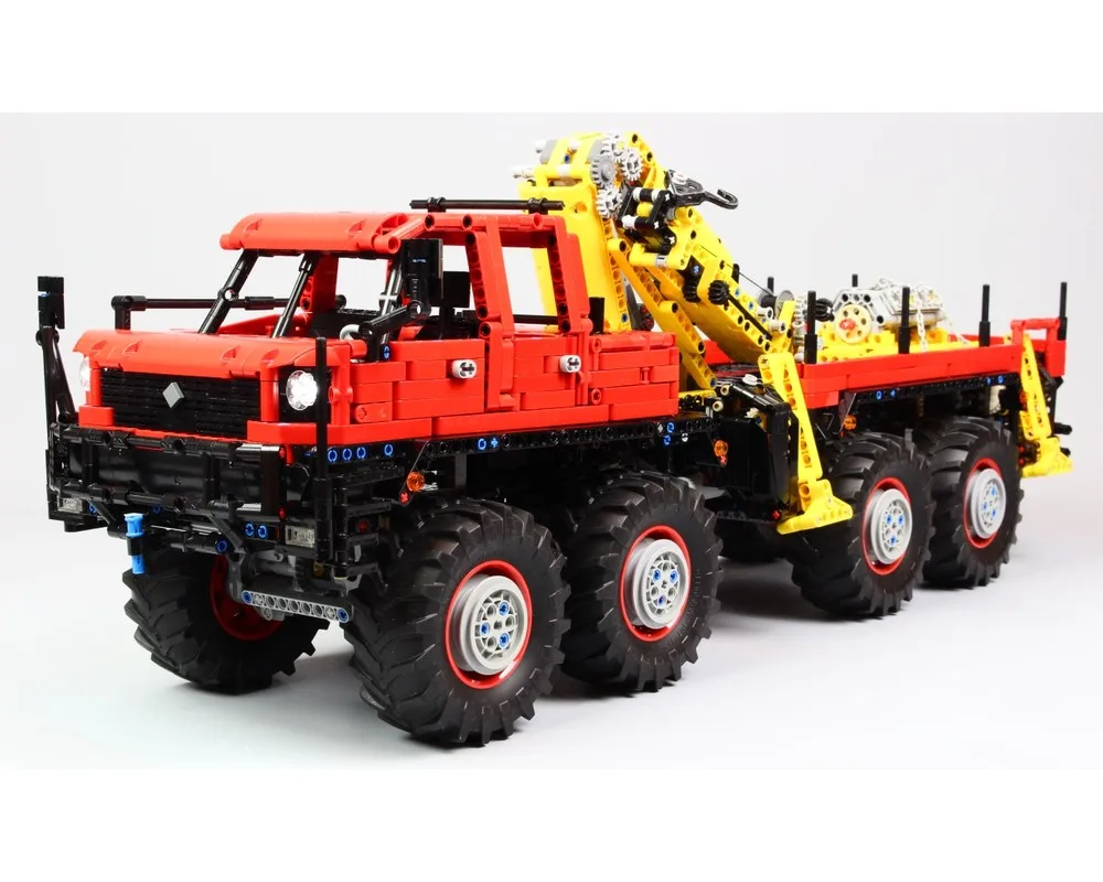 

Строительный блок, модель автомобиля 3053, шарнирные детали 8x8, внедорожный грузовик, классический конструктор, Рождественский подарок для мальчиков