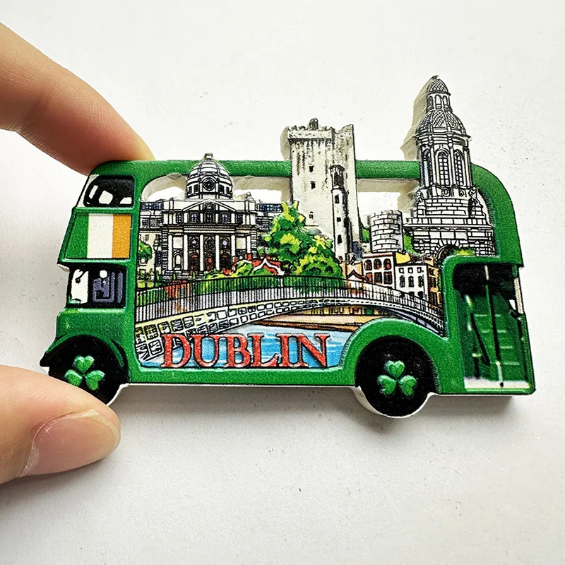 

Dublin, Ireland Bus 3D stereo refrigerator sticker Travel souvenirs decoration supplies collection craft gifts