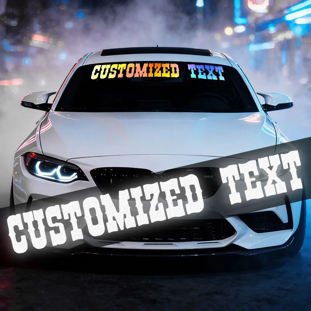 1PC Reflective Custom Car Stickers Personalized Tuning Waterproof DIY Vehicle Windshield Rear Window Side Body Vinyl Decals