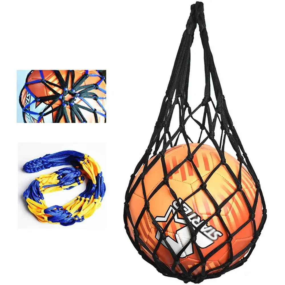 1 قطعة كرة القدم صافي حقيبة نايلون جريئة حقيبة التخزين كرة مطاطية مرنة مغلفة بفولاذ مقاوم للصدأ حمل المحمولة معدات الرياضة في الهواء الطلق كرة السلة كرة الطائرة حقيبة