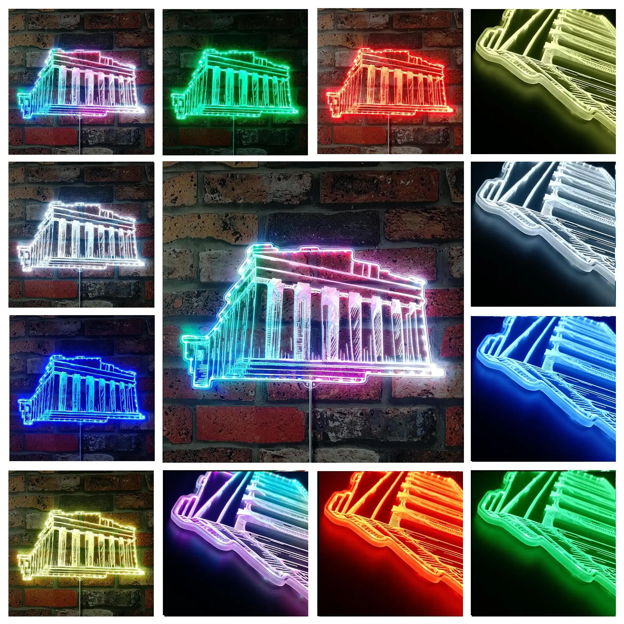 The Parthenon Greece Landmark Glam Led Neon Sign st06-fnd-i0266-c