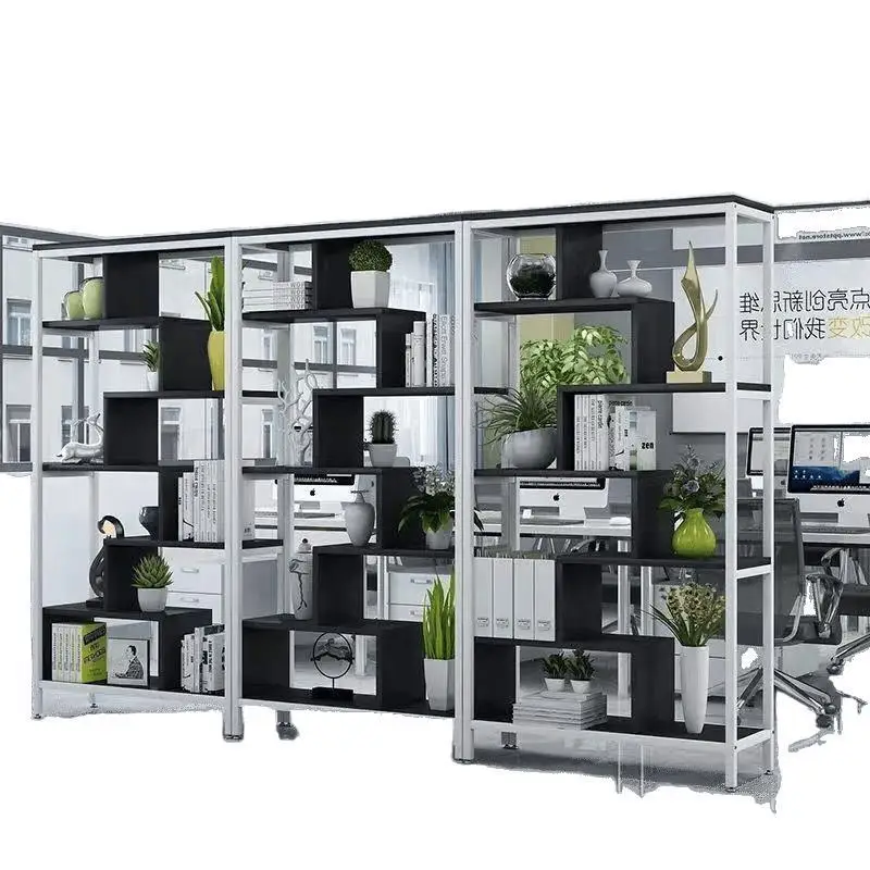 

Simple bookshelf household floor-to-ceiling multi-layer bookcase partition storage display wrought iron office