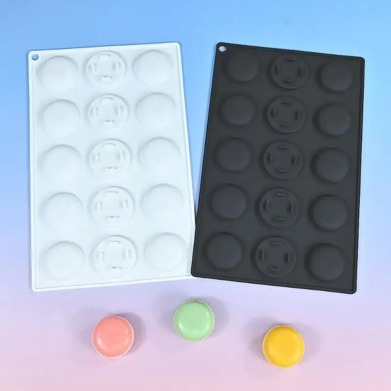 New 15 Cavity Macaron Silicone Mold Chocolate Biscuit French Pastry Baking Mold Aromatherapy Candle  Making Mold