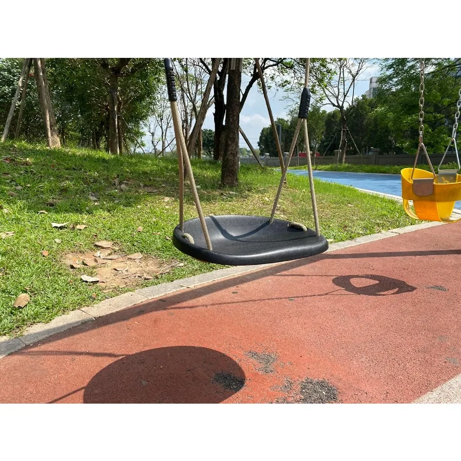 Assento de balanço resistente para adultos Balanço de árvore com cordas à prova de intempéries ajustável preto