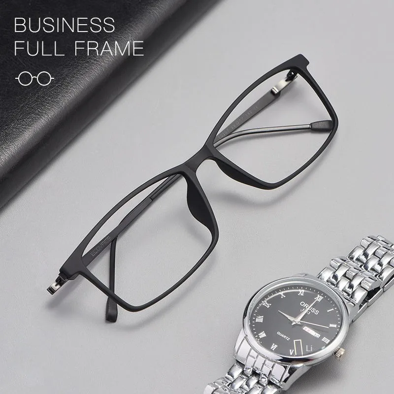 Retro Classic  ALLOY And TR Square Frame Glasses Ultra Light Comfortable One Piece Nose pad Non Slip Men Optical Prescri Glasses