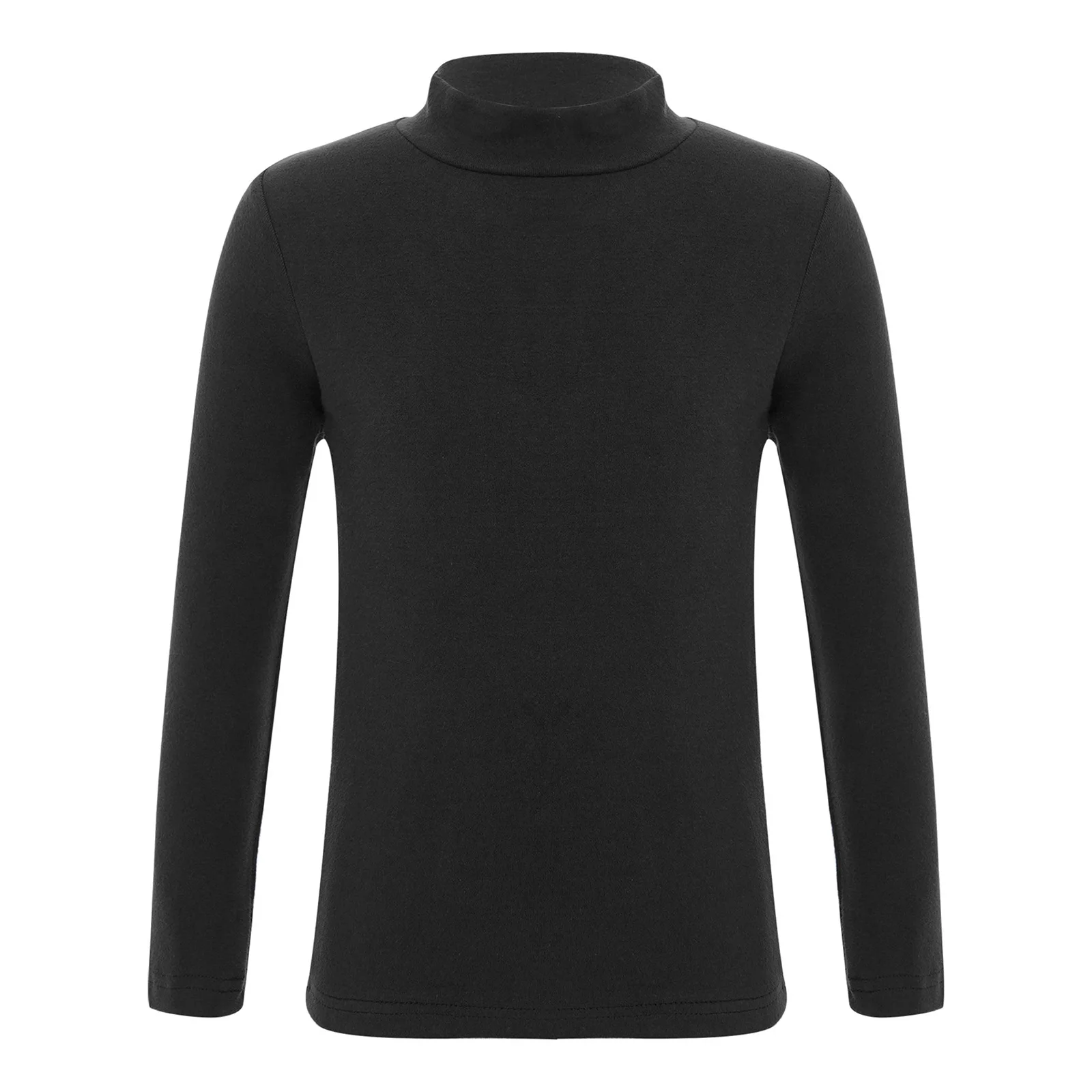 

Kids Girls Boys Thermal Shirt Tops Bottoming Underwear Mock Neck Long Sleeve Solid Color Pullover Top Ballet Jazz Dance Top
