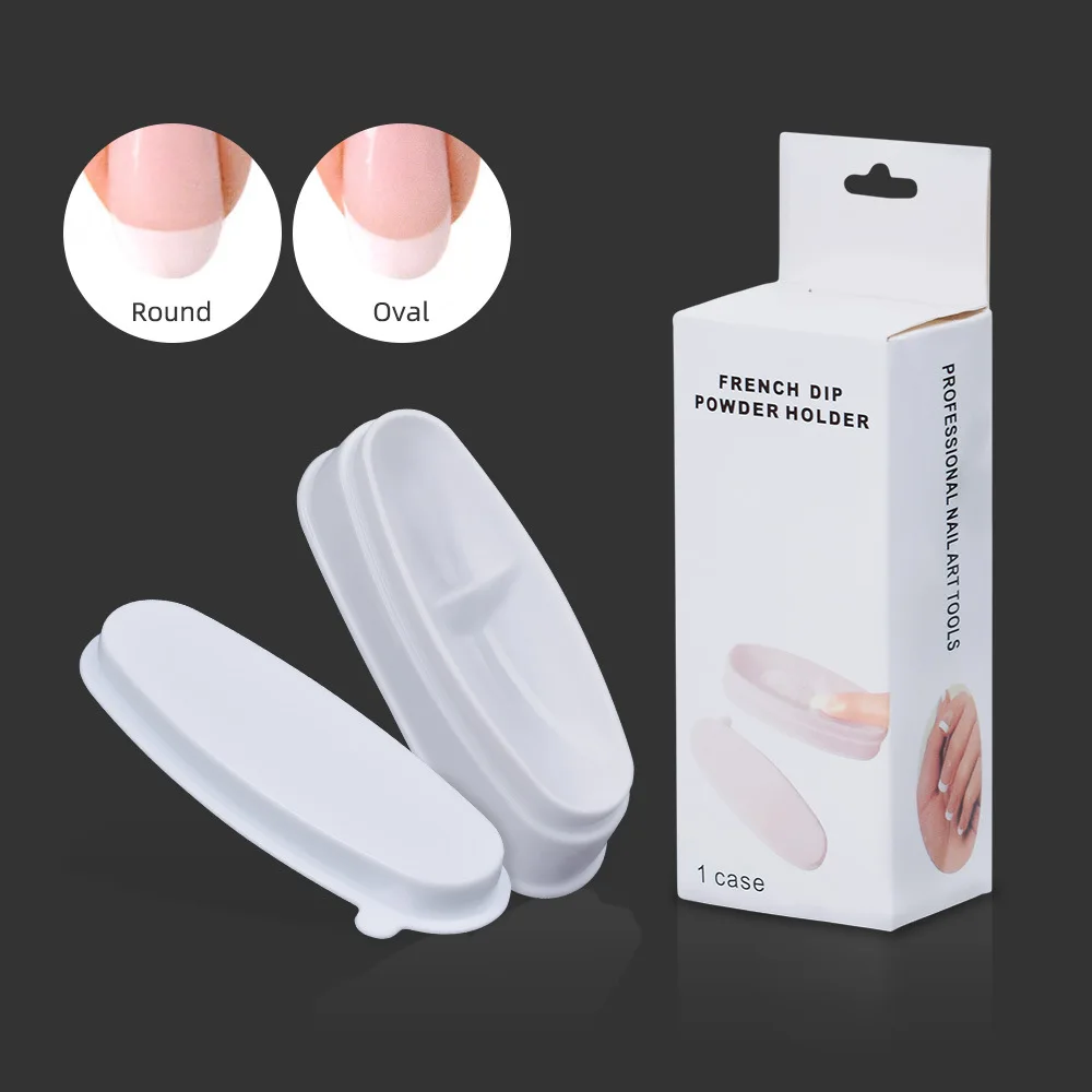 フレンチマニキュアパウダー容器ボックス ポータブルネイルアートツールオーガナイザー サロン・家庭用 アクリルホワイトネイルデザイン収納ケース