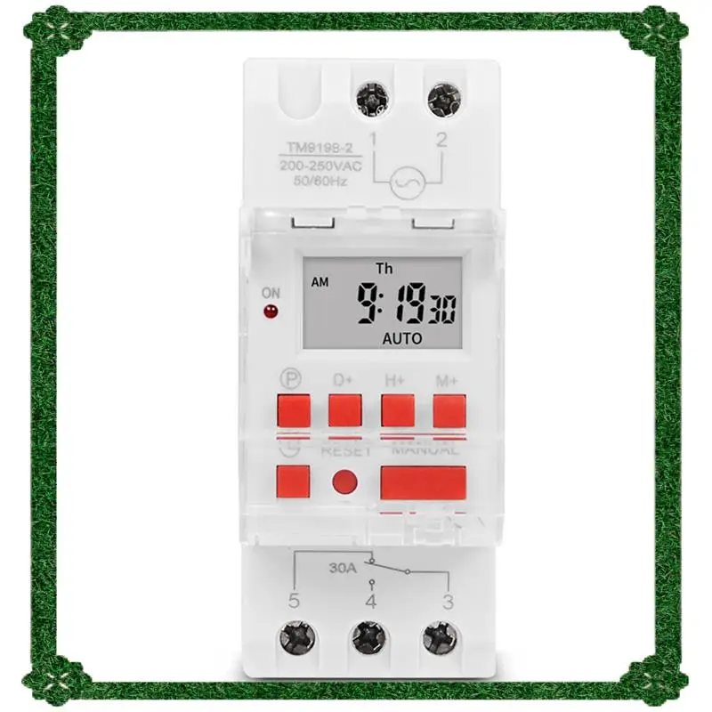 

24-часовая доставка 8X SINOTIMER TM919B 220 В 30 А программируемый цифровой таймер DIN автоматический контроллер времени цикла для освещения