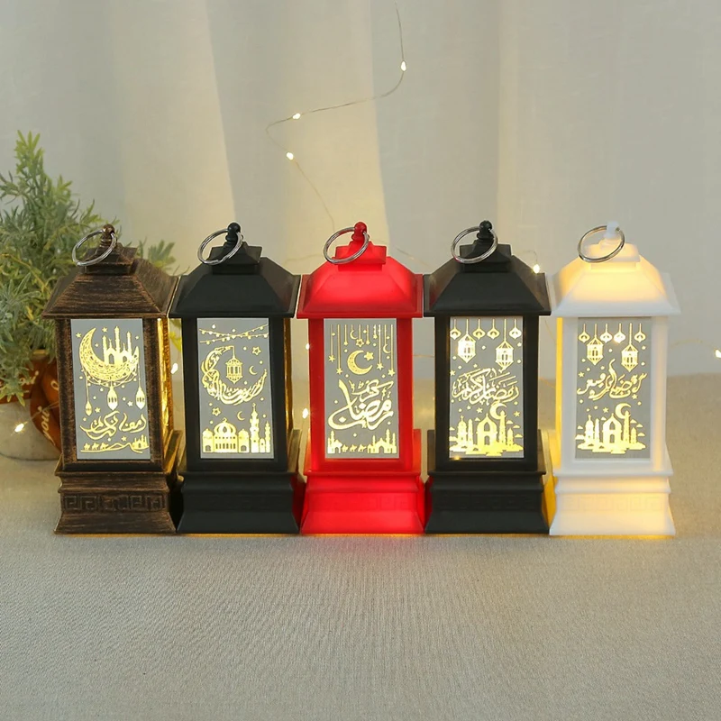 1 pz Eid Mubarak ornamenti lanterna a led Ramadan lanterna luce notturna illuminazione Ramadan Festival regali per feste, C