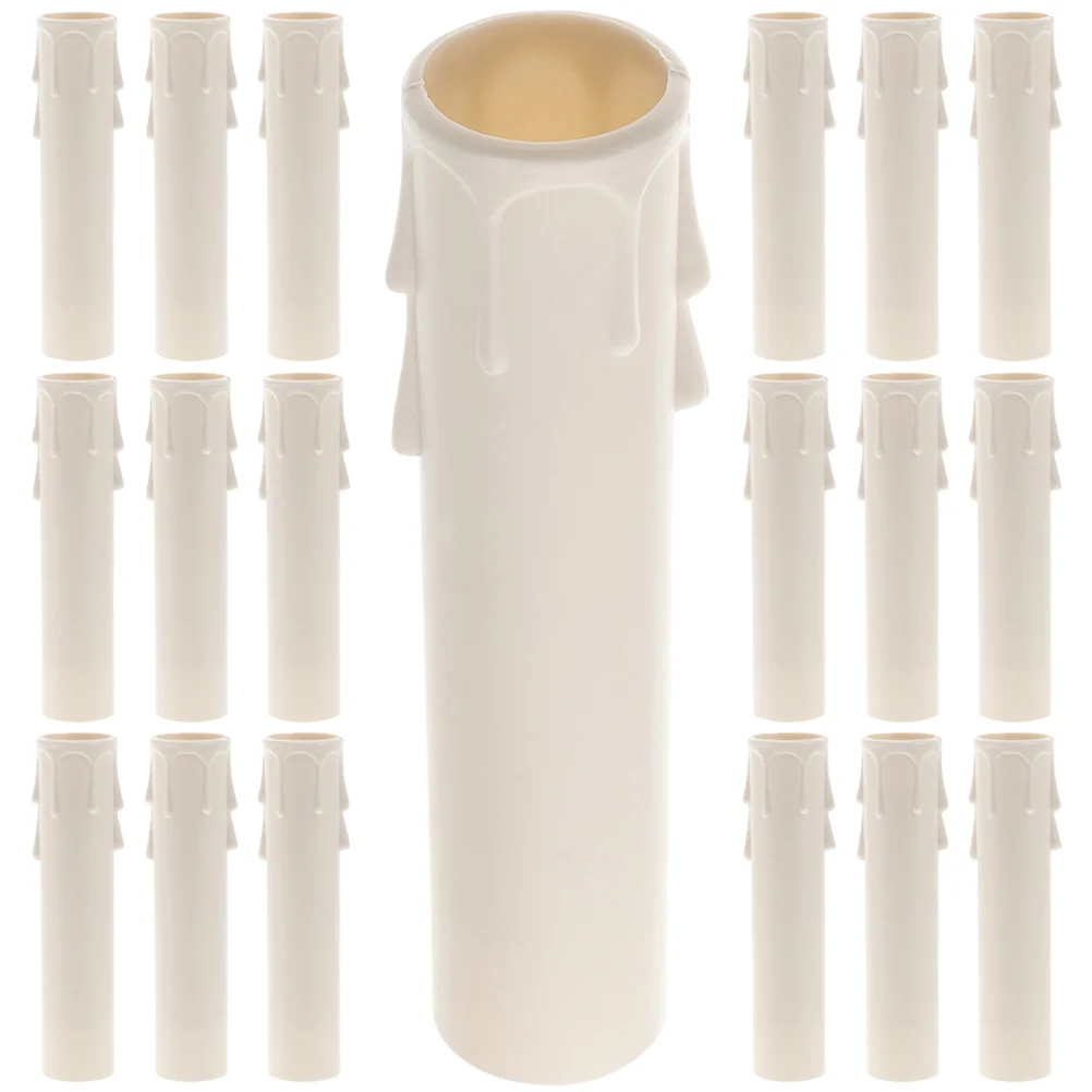 20 Pcs Candles Chandelier Accessories Socket Holders Cover Covers Sleeves Plastic Parts