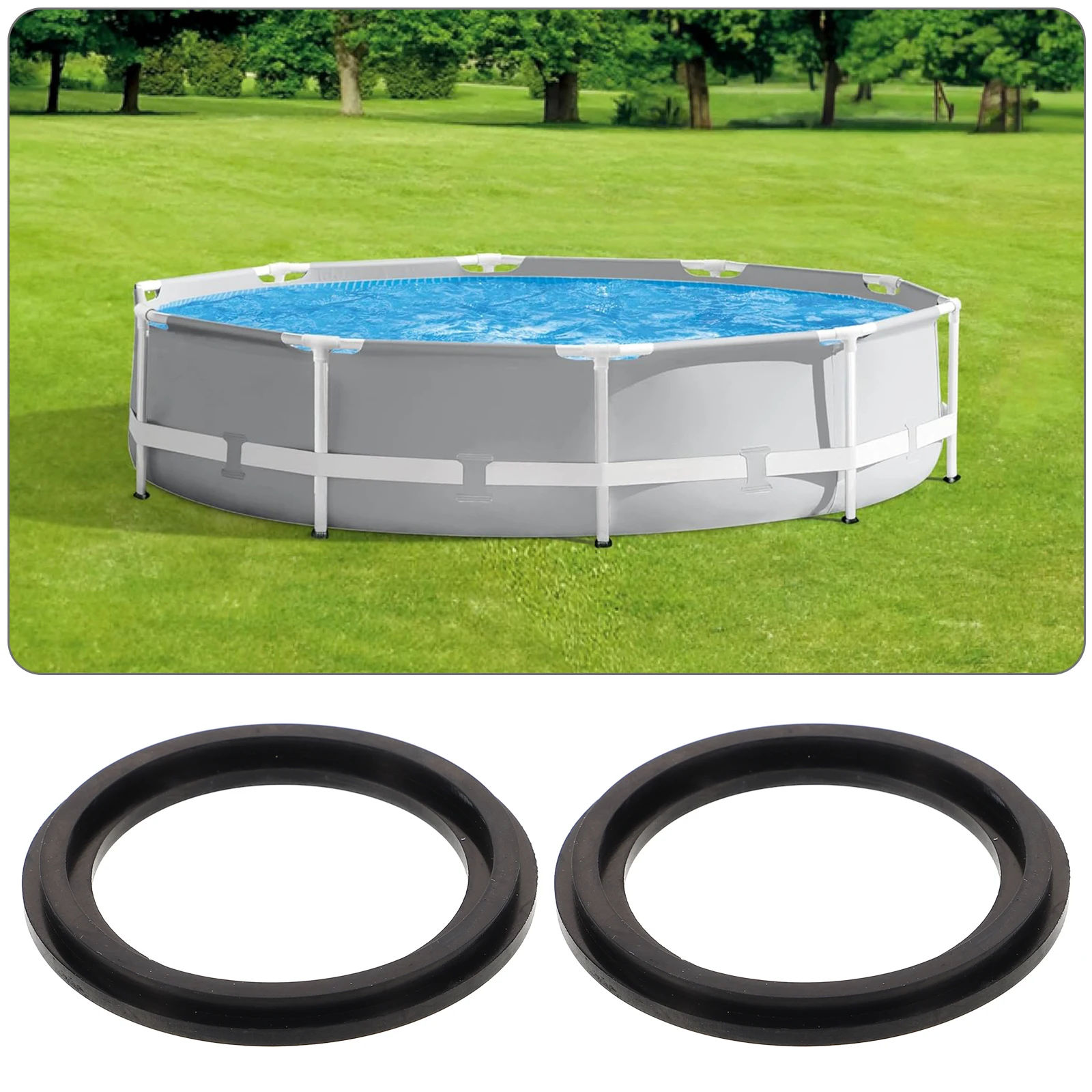 

2 Pcs Pool Post Rubber Gasket Gaskets Kit Component Plunger Black Washer Accessories