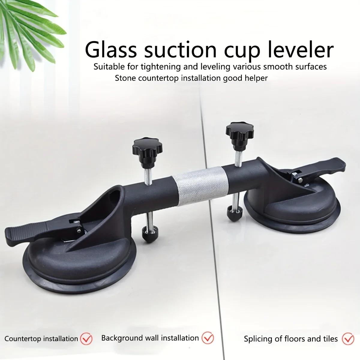 Heavy Duty Glass Lifting Suction Cups Aluminum Vacuum Plate with Handle Hooks for Moving Large Tiles and Glass Pad
