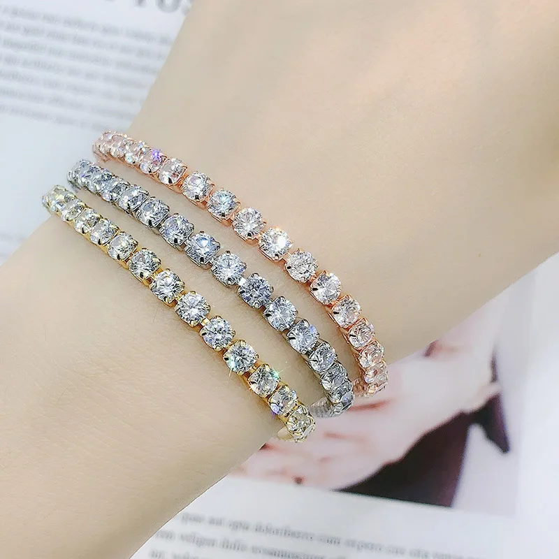 Mode Multicolor Tennis Armband für Frauen 2,5mm Zirkonia Charme Designer Tennis Kette Männer Armband Hochzeit Schmuck KC128 – Detail 7