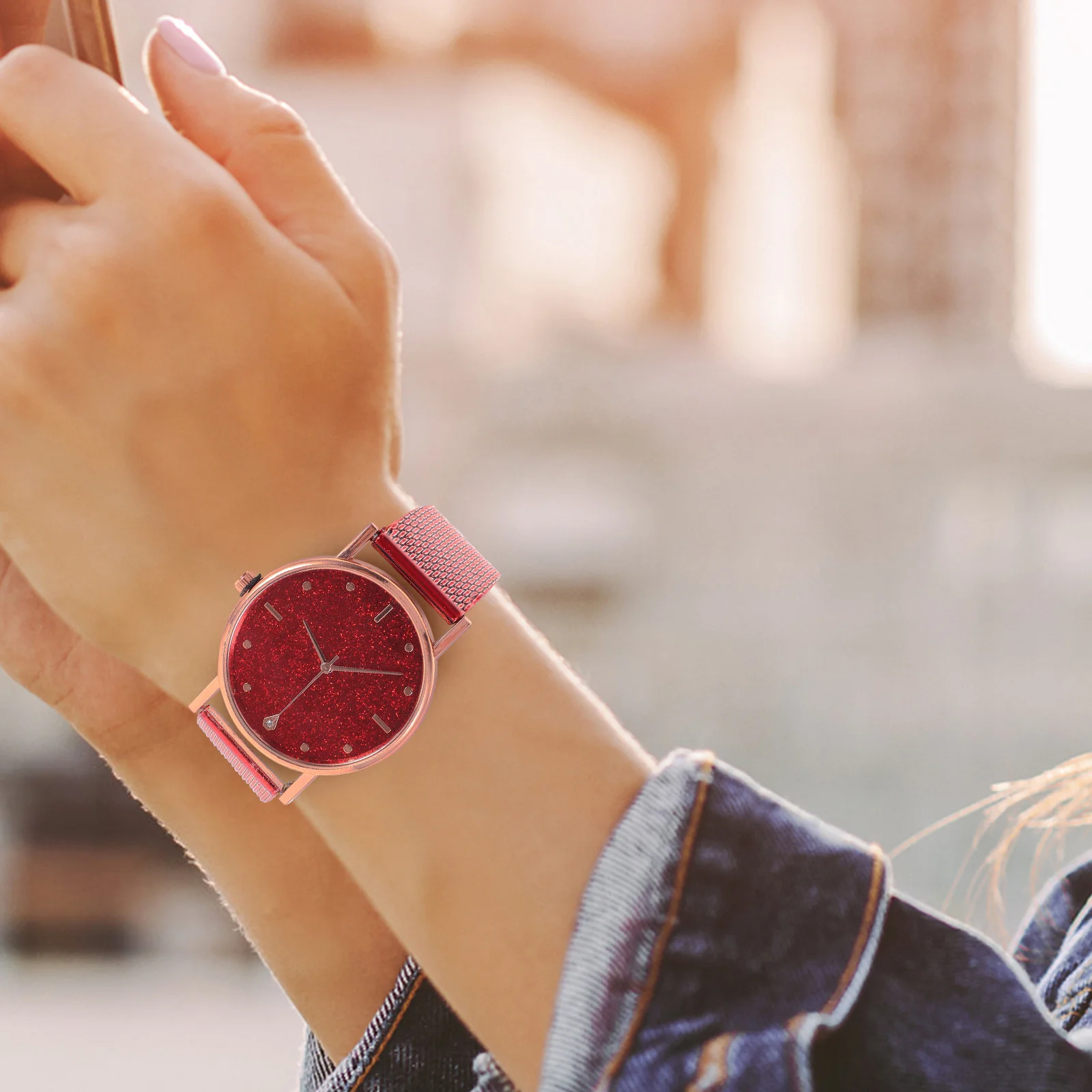 ساعة سكاي مون لايت للنساء، ساعة يد أنيقة للسيدات، حزام قابل للتعديل للعمل اليومي، ملابس غير رسمية كهدية