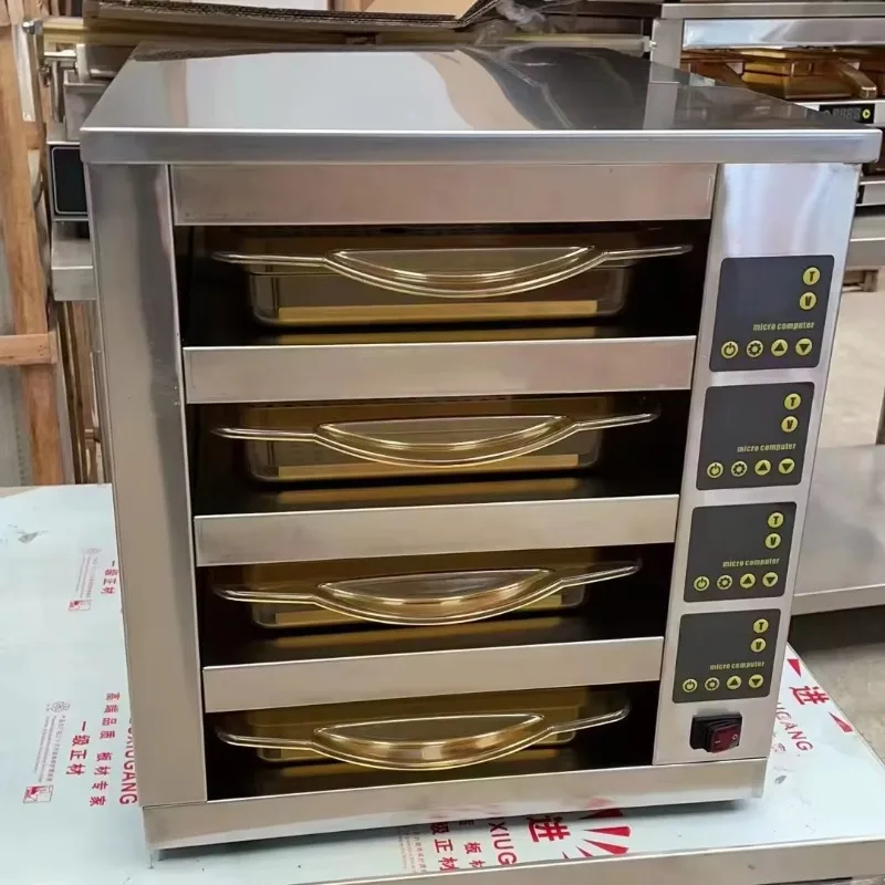 Shineho Stainless Steel Commercial Burger Warmer KFC Standard 4 Deck 12 Trays Food Holding Cabinet for Restaurant