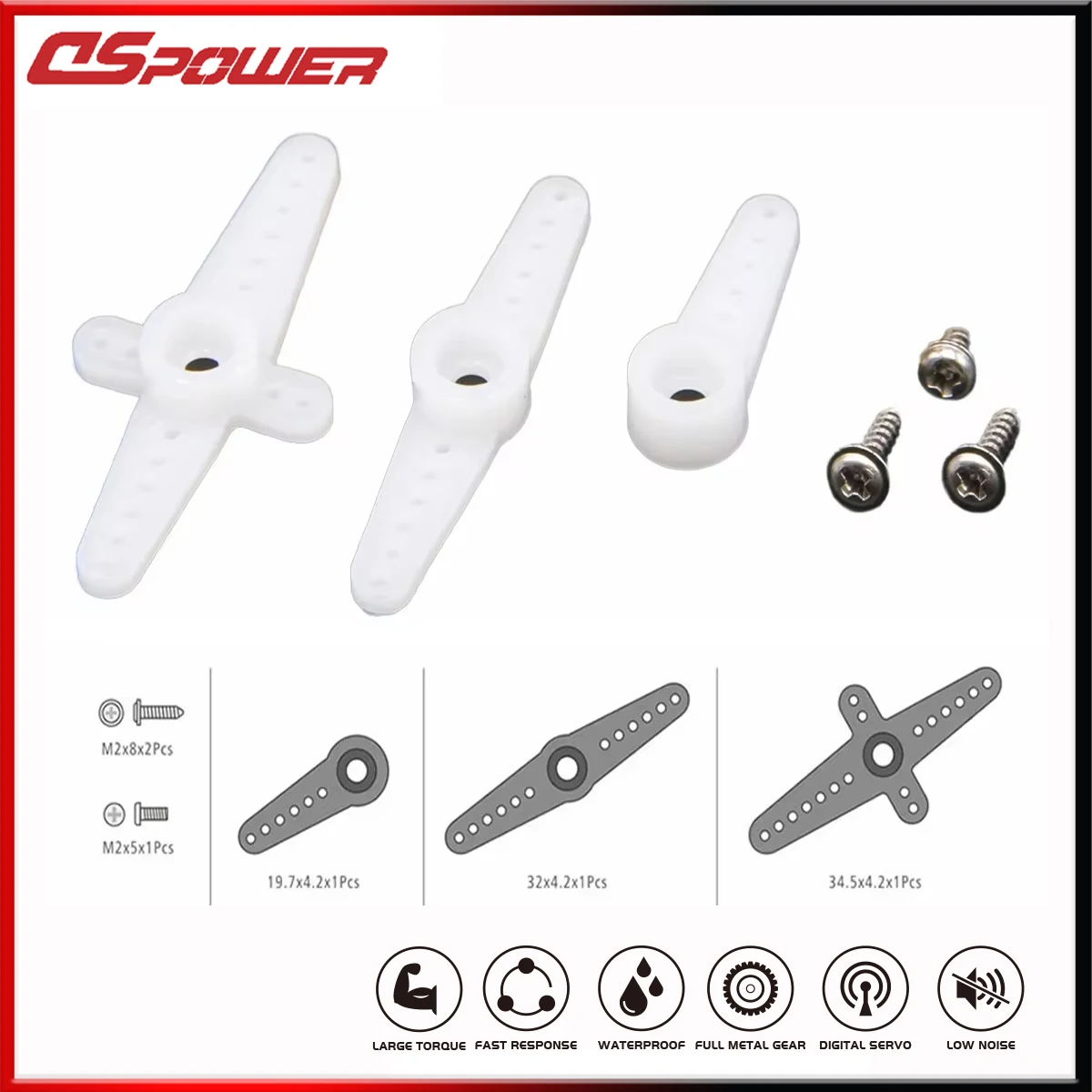 Dspower-rcサーボアームダブルヘッドラウンドタイプステアリングギア、rcカー用アクセサリーセット、ドローン、飛行機モデル、クローラー部品、25t、28t