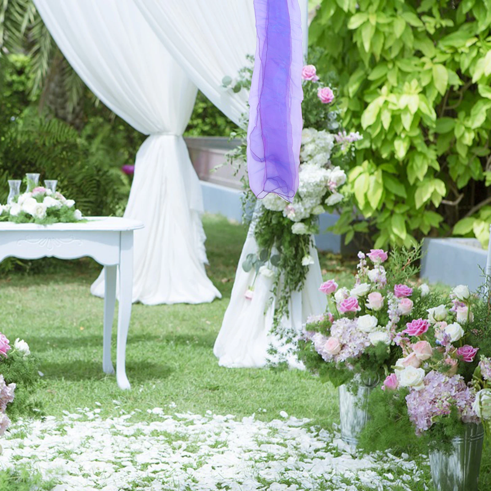 

Navy Blue 135x10M Voile Curtain Drapes for Outdoor Wedding Arch Background Party Photo Decor Stage Wedding Drapery