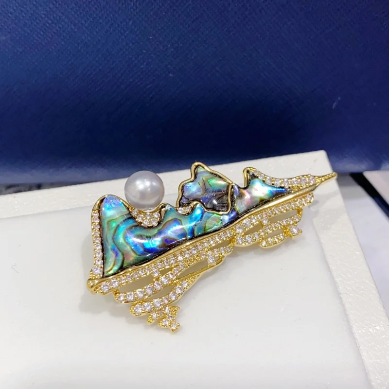 

SGARIT гладкий парусный дизайн с жемчугом Акойя, серебристо-синяя брошь из стерлингового серебра S925, ювелирные изделия, роскошная булавка для лацкана для женщин, подарок