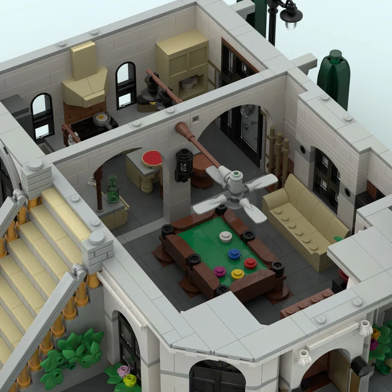 Set di Costruzioni Fai-da-Te Villa di Lusso con Giardino, Mattoncini Giocattolo Regalo per 245814 moc