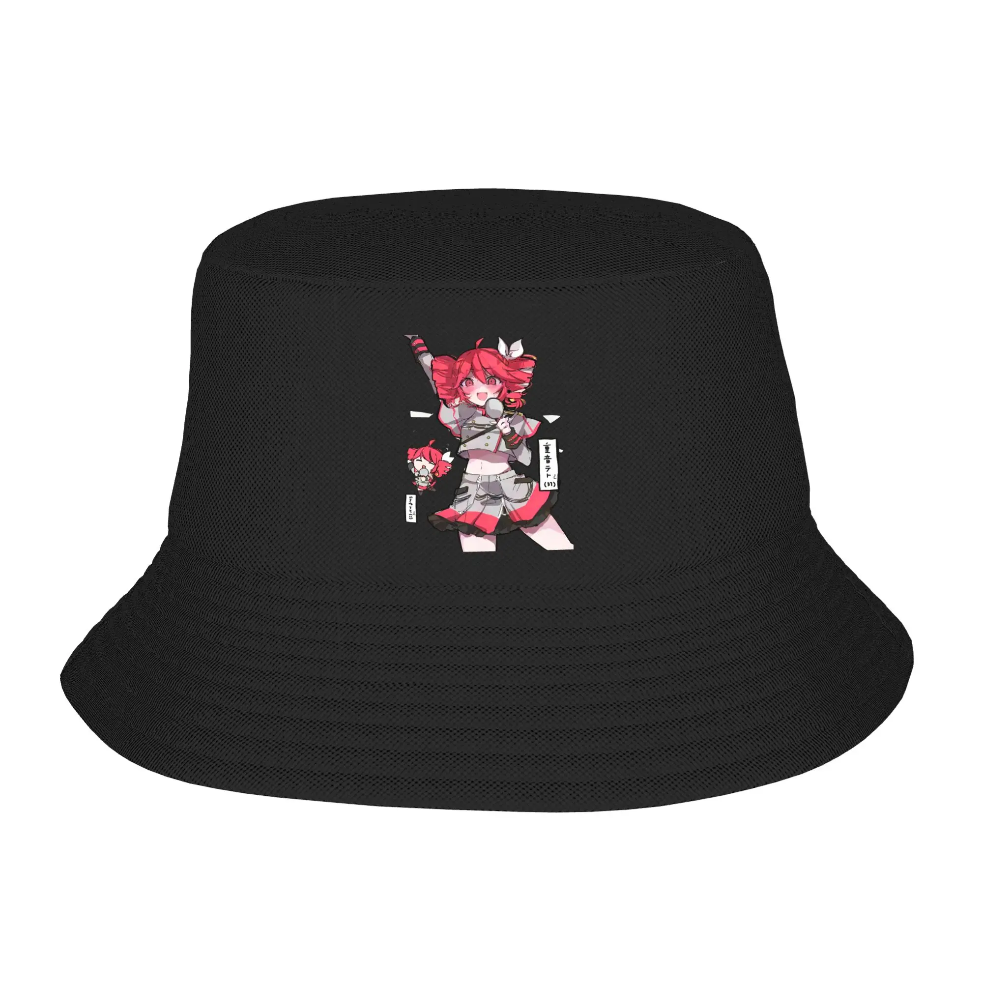 Trendy Cute Manga Kasane Teto Bucket Hats Woman Lightweight  Fishing Cap Hot Summer Beach Vacation Getaway Headwear Panama Hat