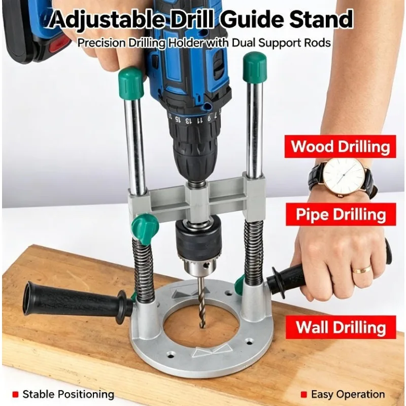 Multifunctional Hand Drill Grinder Bracket,Vertical Positioning Simple Stand for Oblique Hole Drilling DIY Woodwork Support Tool