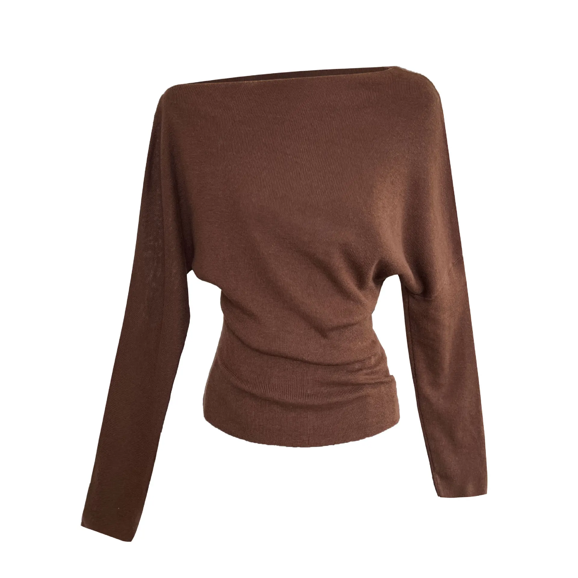 2026 Autumn Women's One Shoulder Knitted Blouse - Stylish Top