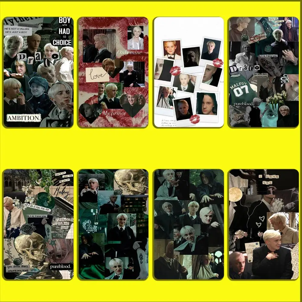 

Collage D-Draco Malfoy Card Stickers For Debit Bank Credit Cards Metro Bus Pass Sticker Decoration Cover 4PCS Card Skin