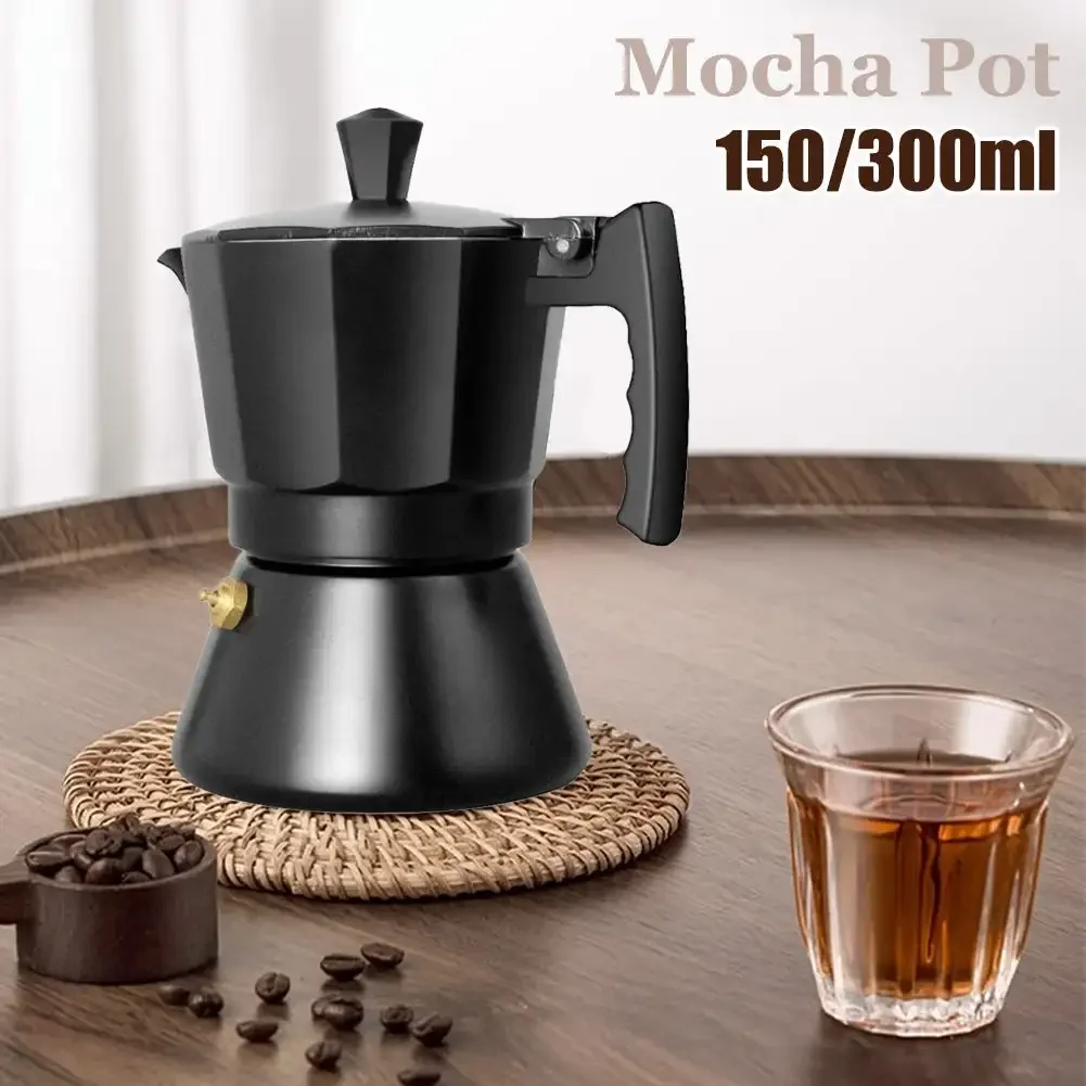 150ml/300ml Aluminum Moka Italian Mocha Pot Espresso Coffee Maker Induction Cooker Percolator Stove Top Pot Coffee Machine