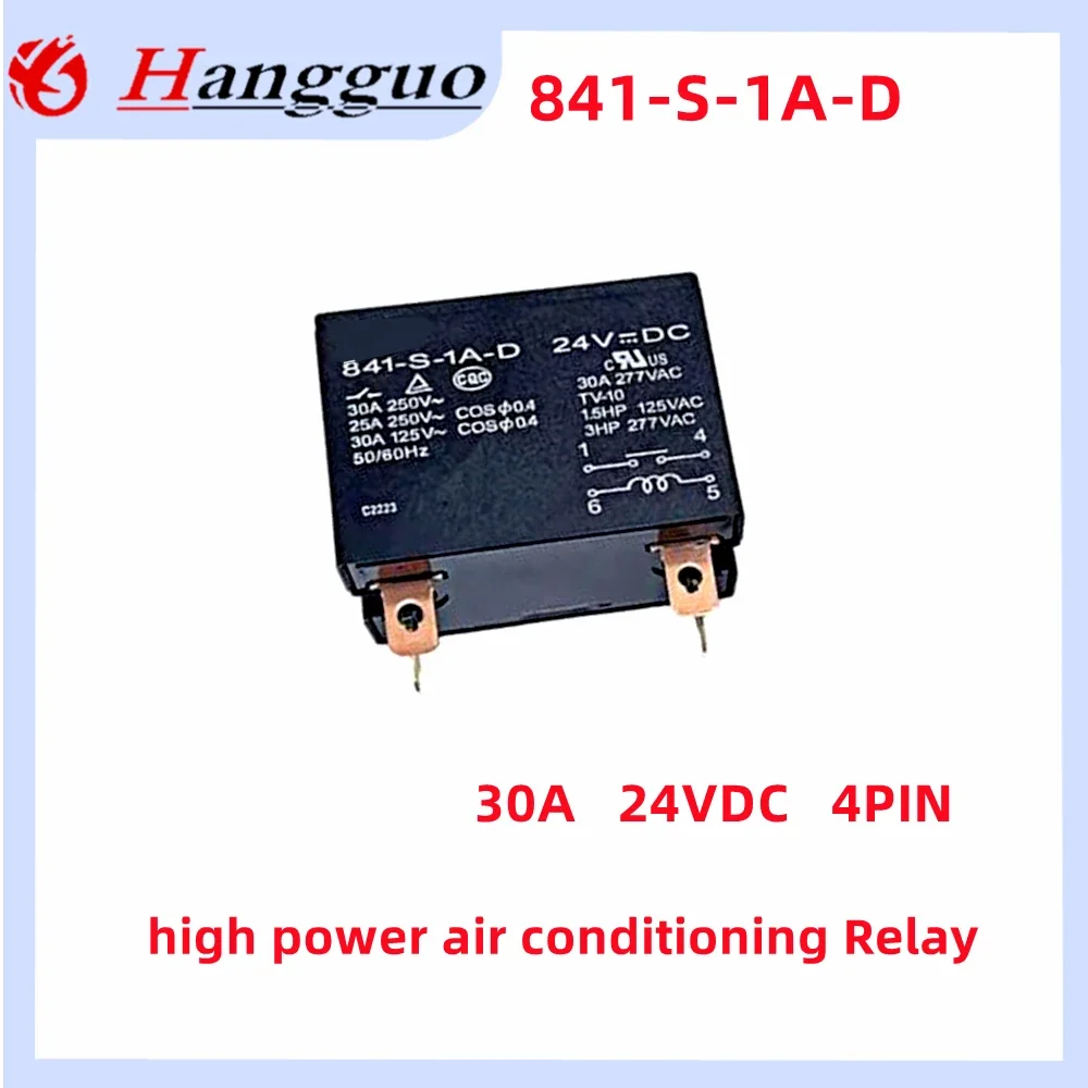 HG/  2PCS Original 12VDC 841-S-1A-D 24VAC 841-S-1A-D-100120VA  841-S-1A-D-200240VA 4PIN high power air conditioning Relay