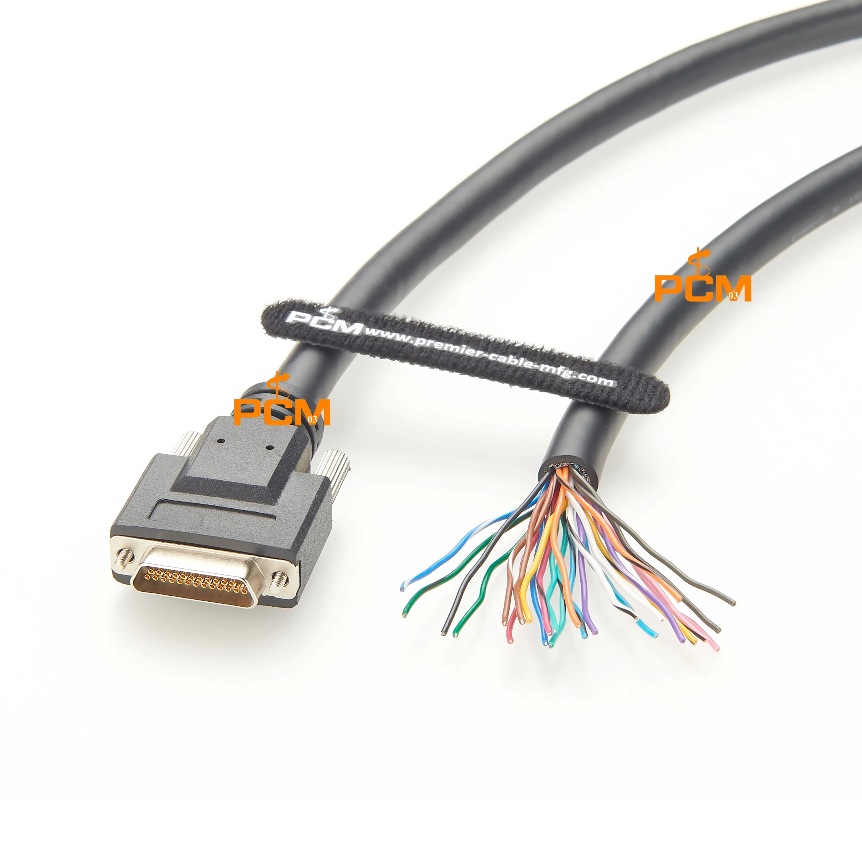 Micro D-sub 25 pin Micro-D 25 เสา Micro DB25 ขั้วต่อเปิด Breakout Cable Shielded Serial control trigger Cable