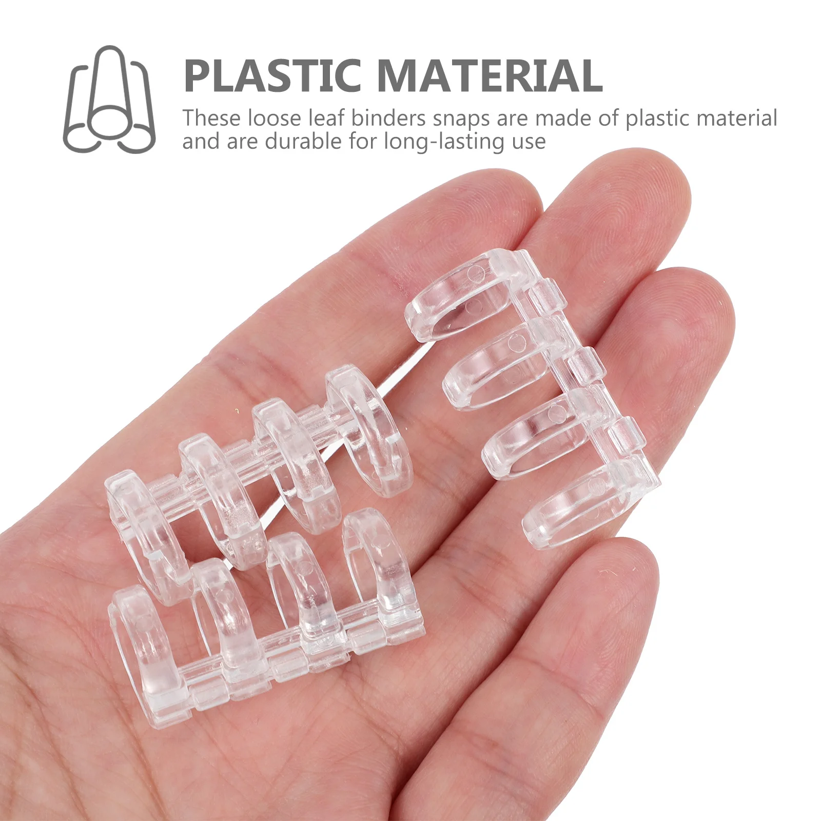 

10Pcs Four-Hole Binder Snap Smooth Plastic Binder Ring Clips for Student Stationery Office School Filing System