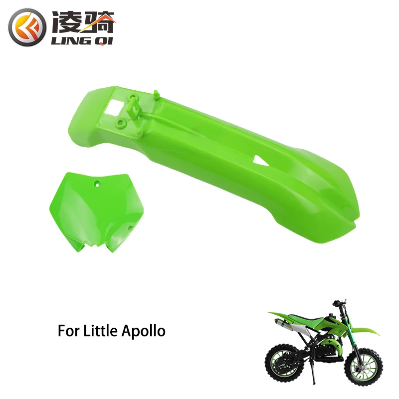 

LINGQI Plastic Front Wheel Fender Protector and License Number Plate for 47cc 49cc Small Apollo Off Road Racing Motocross