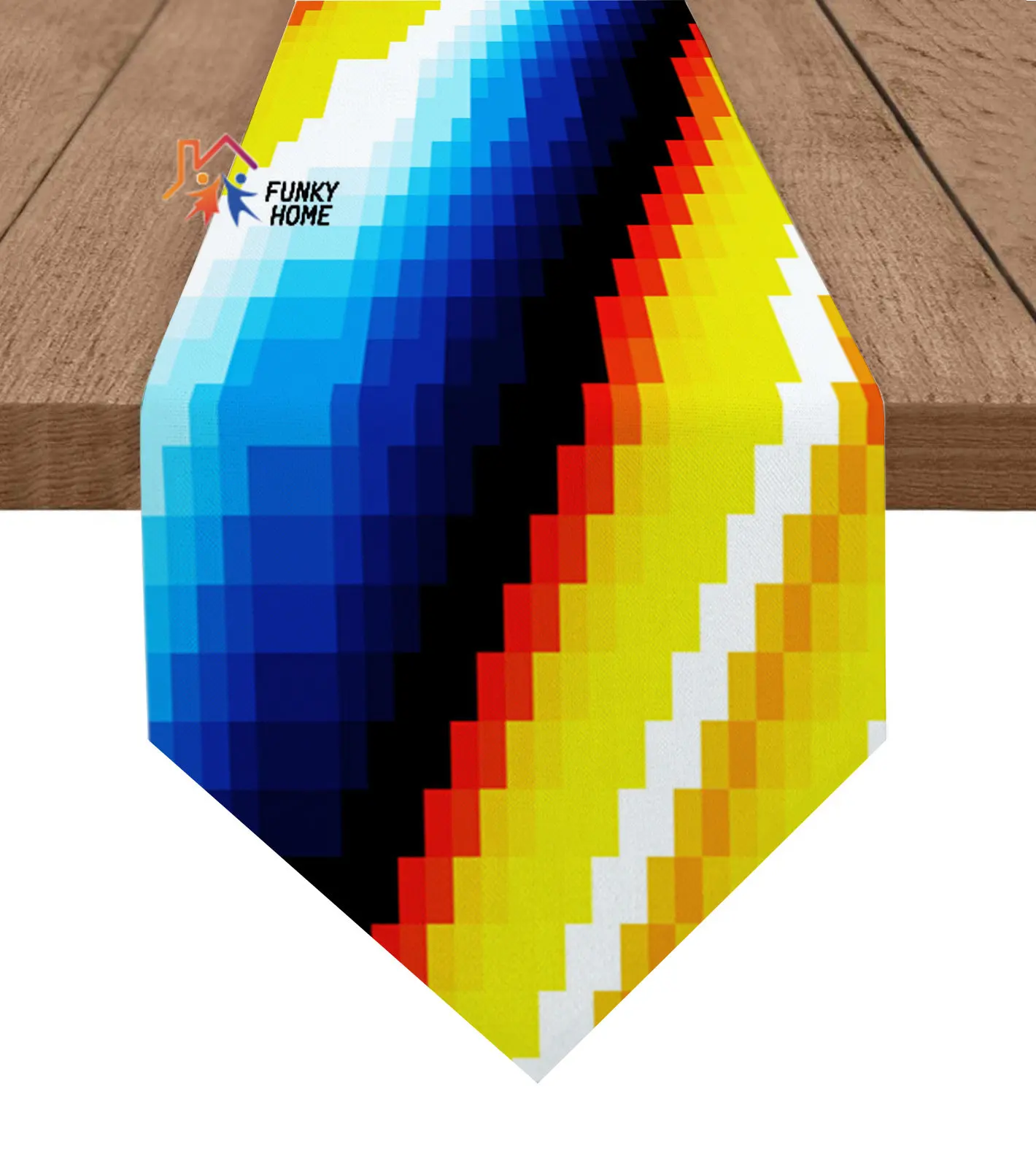 

Geometric Color Gradient Table Runner Spring Holiday Table Decorations Flag Wedding Party Dining Tablecloth