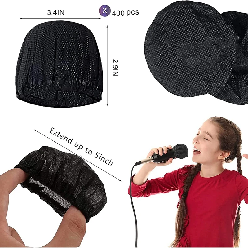 400 PCS Disposable Microphone Covers Non-Woven Disposable Mic Covers For Conferences, Concerts, KTV