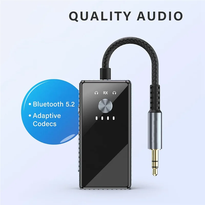Новый передатчик Bluetooth 5.2, низкая задержка, разъем AUX 3,5 мм и приемник Bluetooth — беспроводной аудиоадаптер