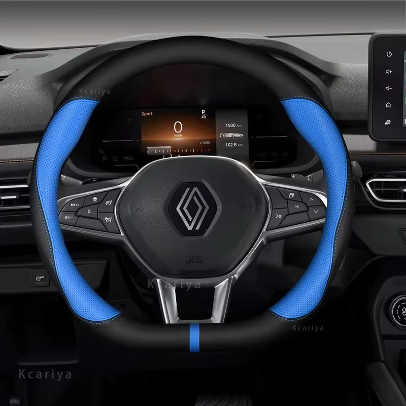 For Renault Scenic Clio Laguna 2 3 4 5 Kangoo Fluence Megane Trafic Talisman Twingo Kaptur Carbon fiber Car Steering Wheel Cover