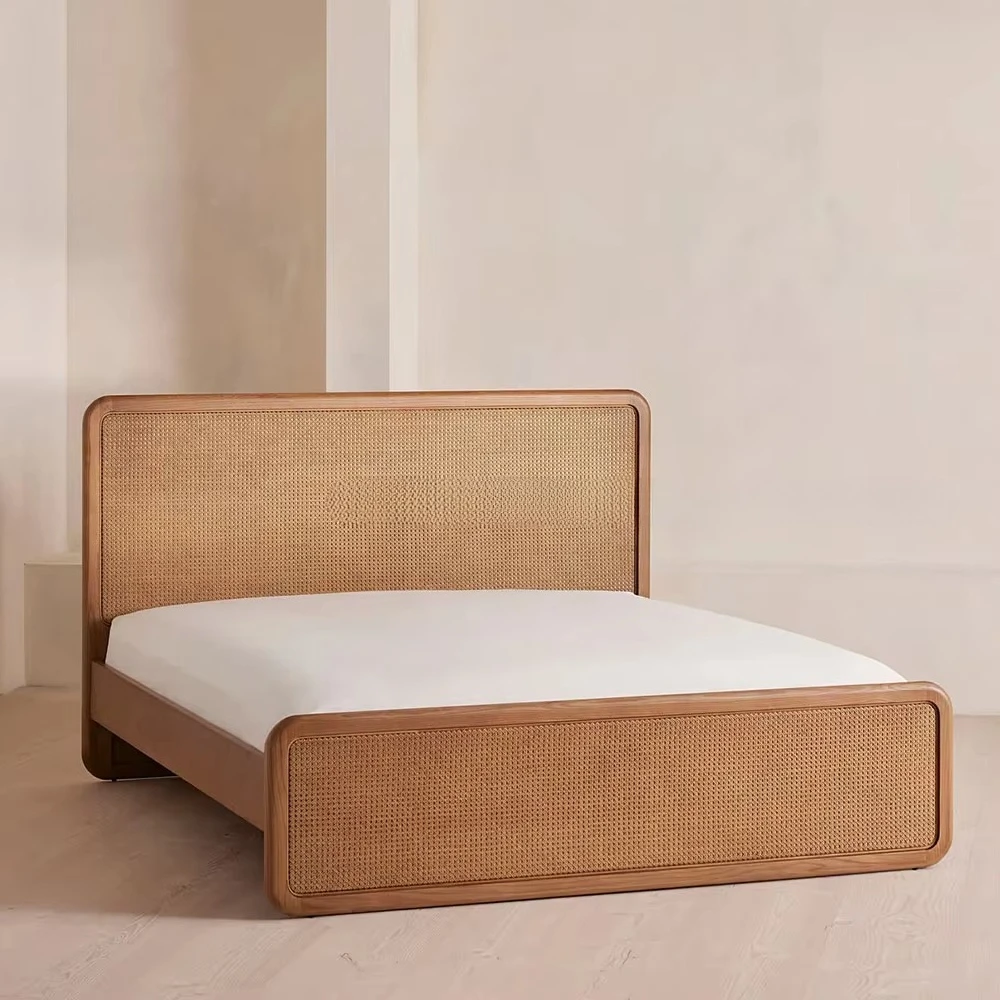 

Solid Wood Modern Bed Classic French and American Design Queen and King Bed Bedroom Home Furniture Frame