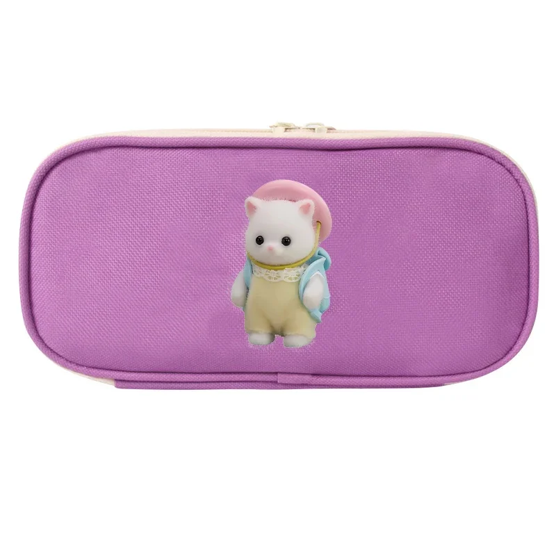 Sylvanian family Pencil Case Kids Anime Kawaii Animal Pen Bag New Student School Storage scatola di cancelleria Office Pouch Gifts