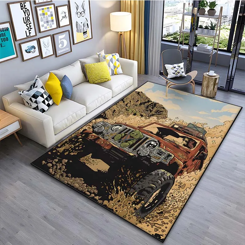 Car Off-road Vehicle SUV Art Pattern Carpets 15 Size Living Room Bedroom Bedside Bathroom Floor Mat Area Rug Sofa Mat Home Decor