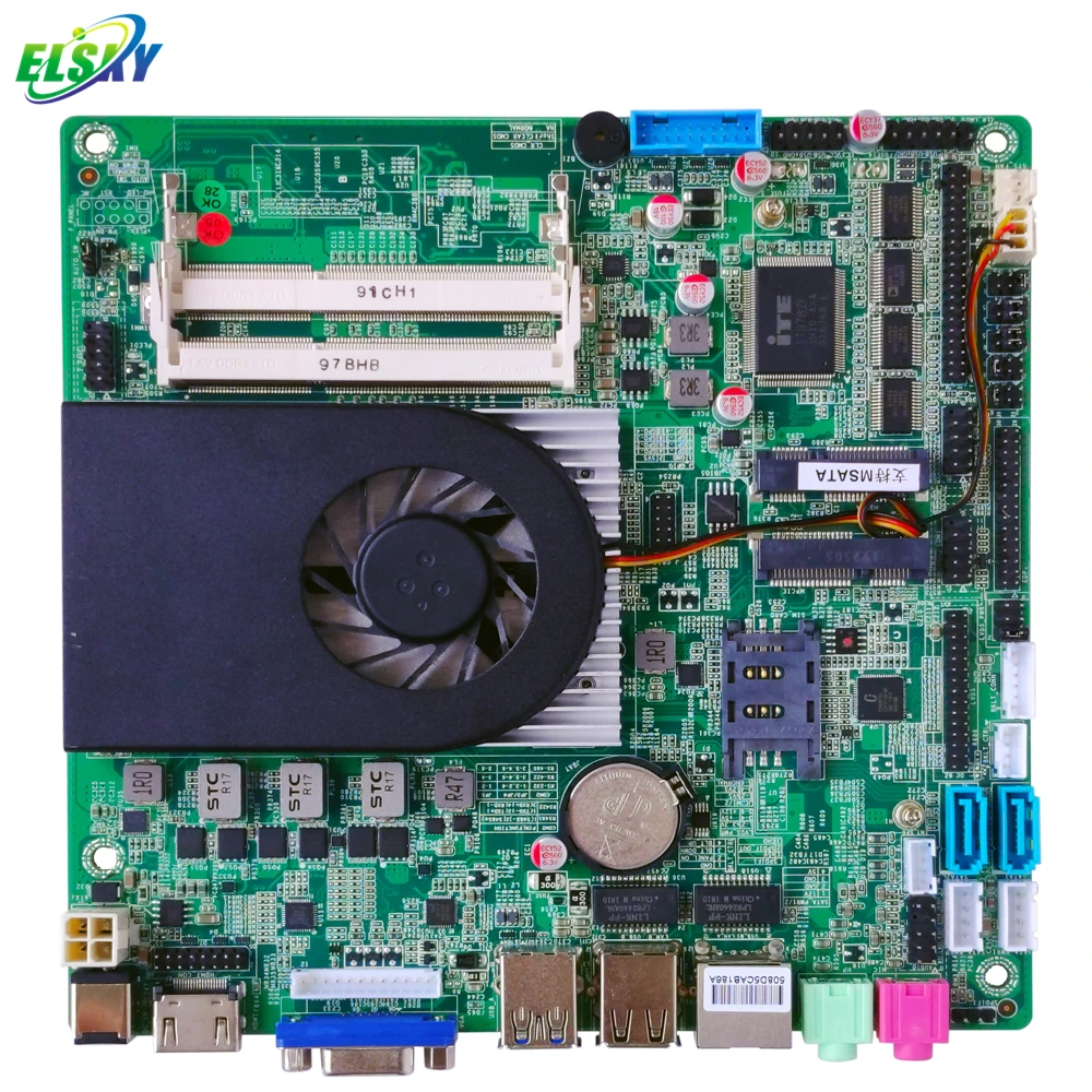 Hot Sale ELSKY Core i3 7100U Dual cores 2.4GHz VGA 1HD-MI EDP 30pin lvds Dual LAN mini itx motherboard for Digital signage